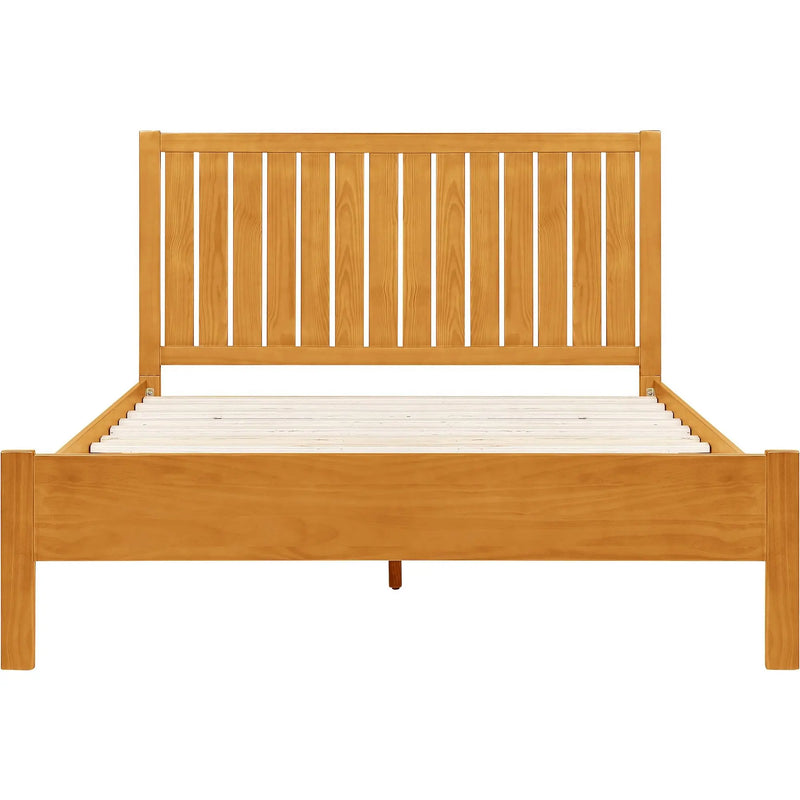 Natural Shiplap Texture Solid Wood Queen Bed Frame Homeroots Bed & Bath