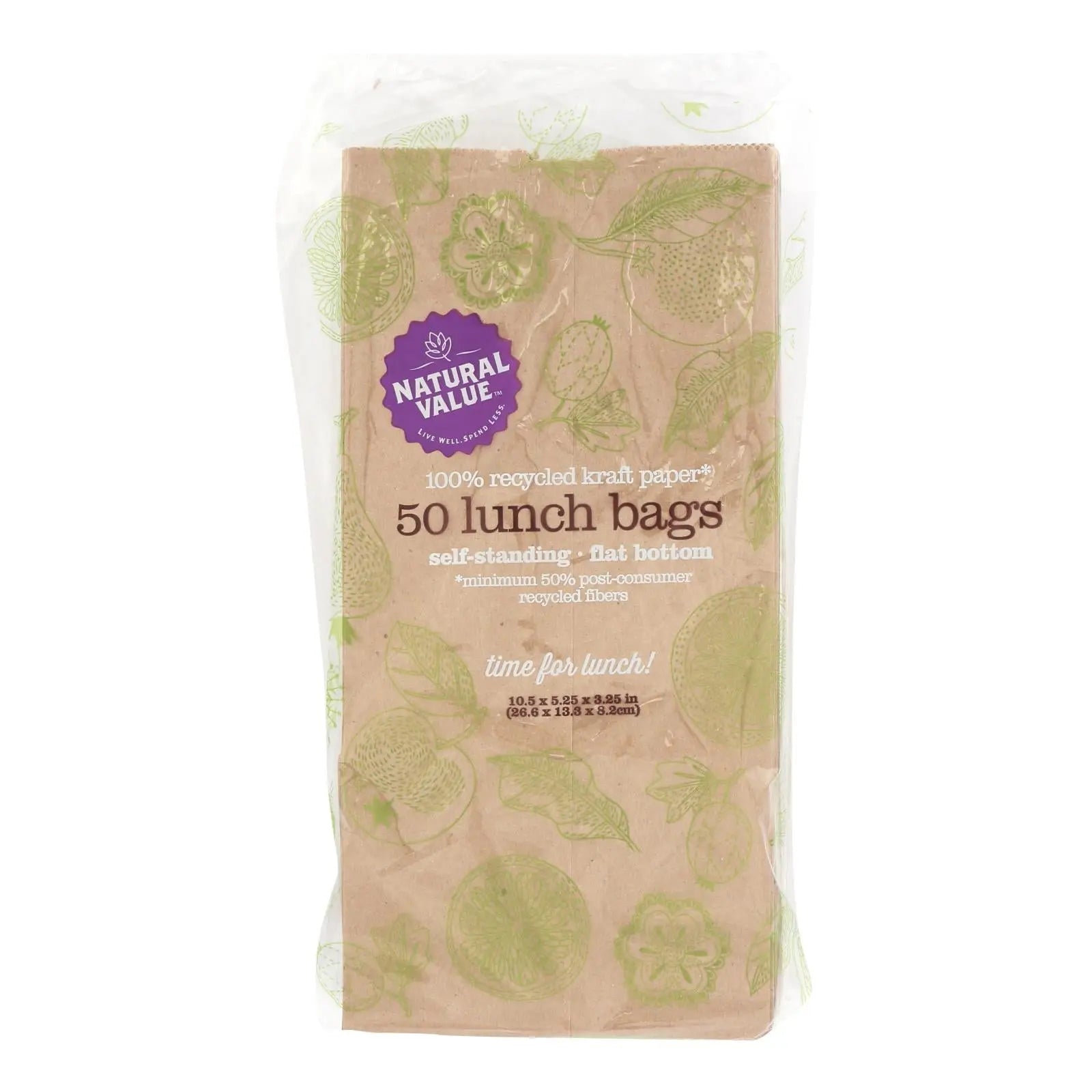 Natural Value - Lunch Bags Recyc - Case Of 24 - 50 Ct Natural Value