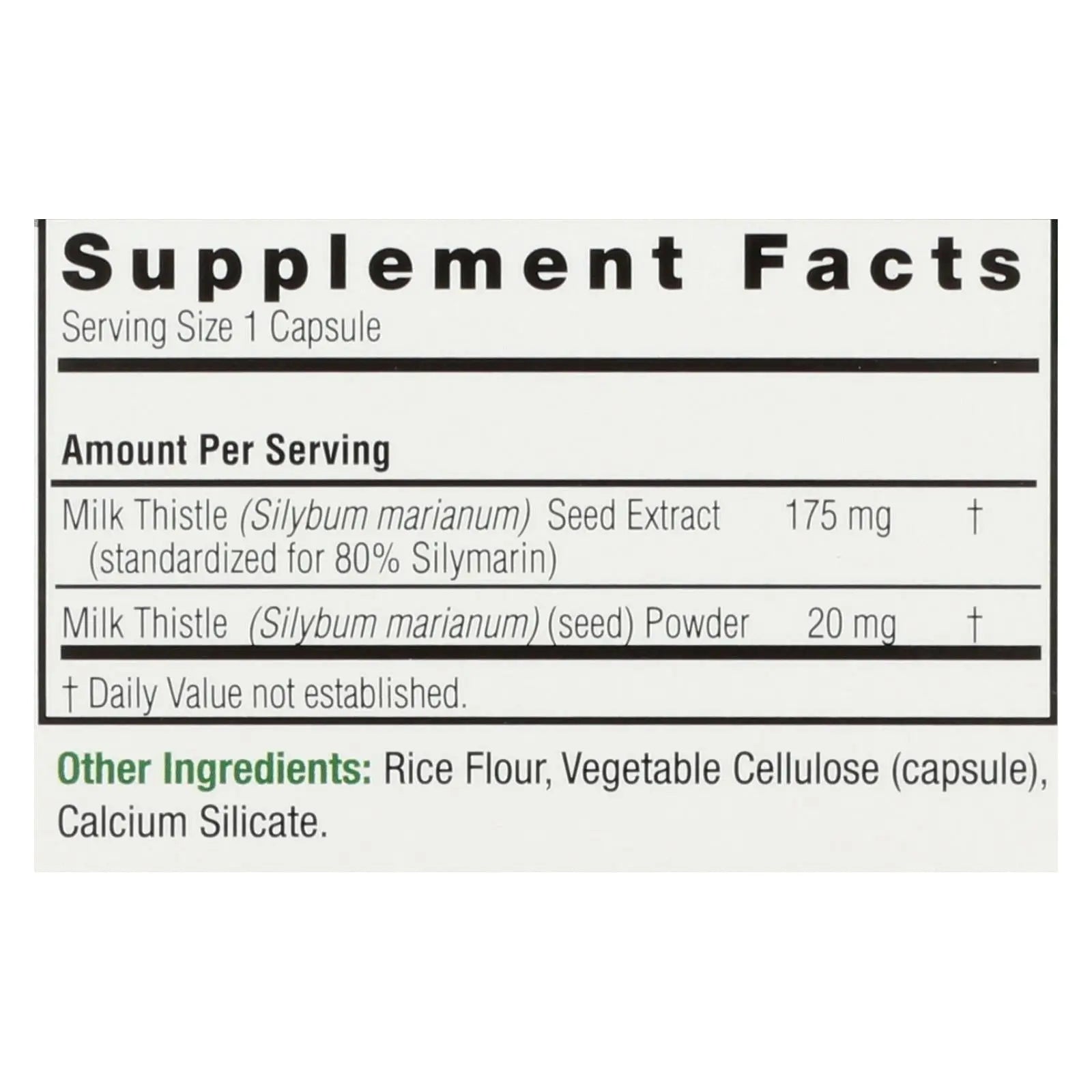 Nature's Answer - Milk Thistle Seed Extract - 120 Vegetarian Capsules Nature's Answer