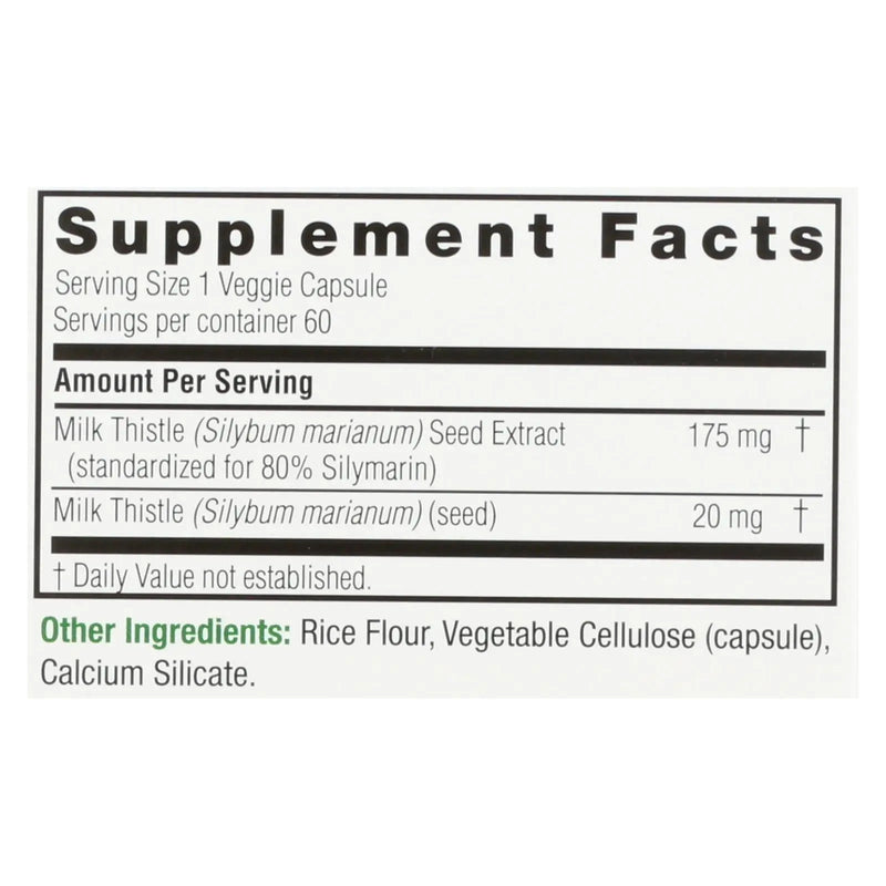 Nature's Answer - Milk Thistle Seed Extract - 60 Vegetarian Capsules Nature's Answer