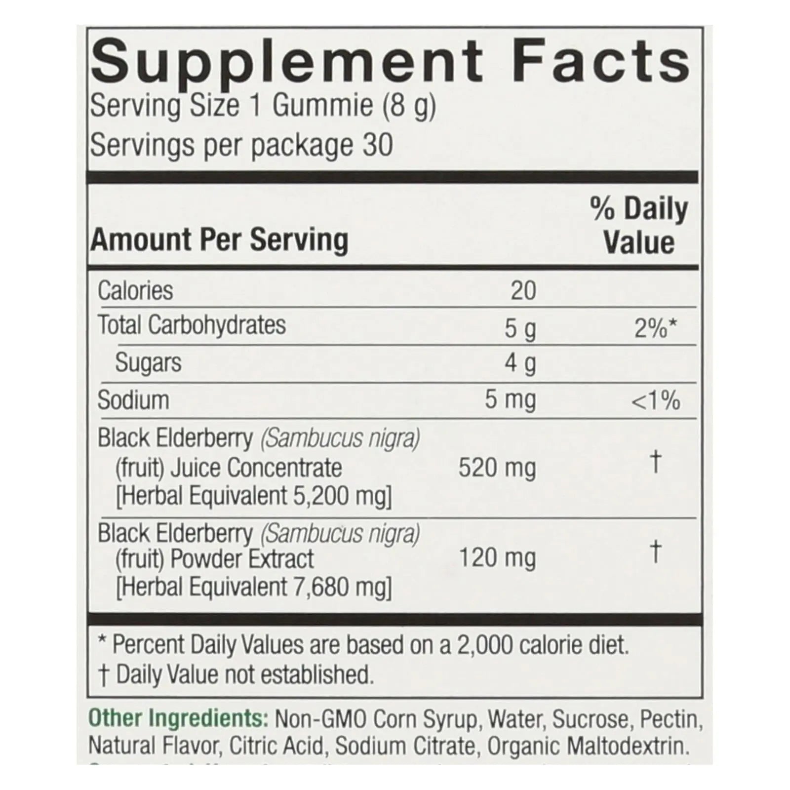 Nature's Answer Sambucus - Mega - Gummies - 7x - 30 Count Nature's Answer