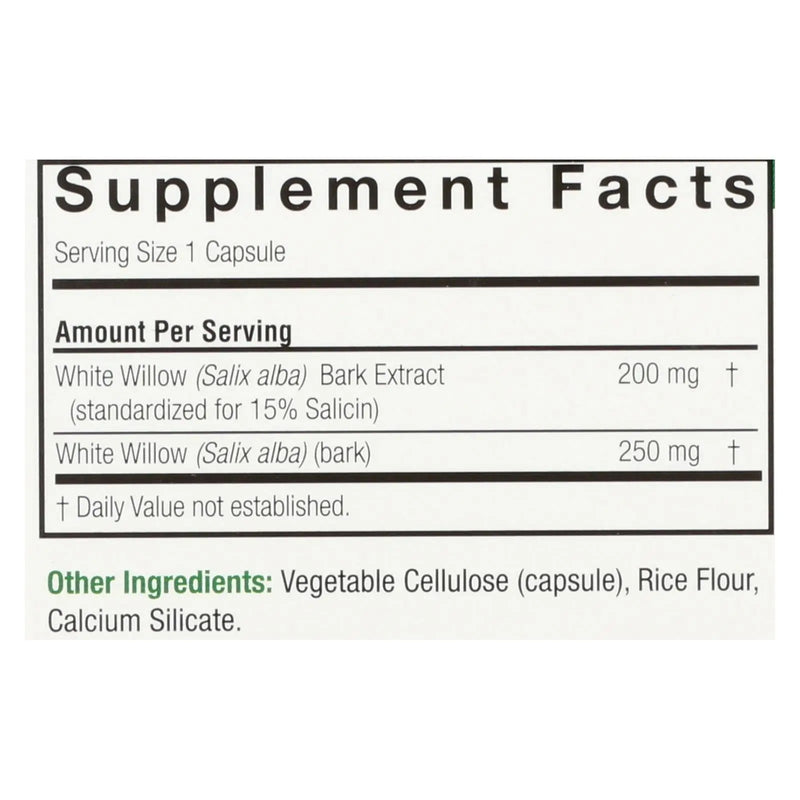 Nature's Answer - White Willow Bark Standardized - 60 Vcaps Nature's Answer