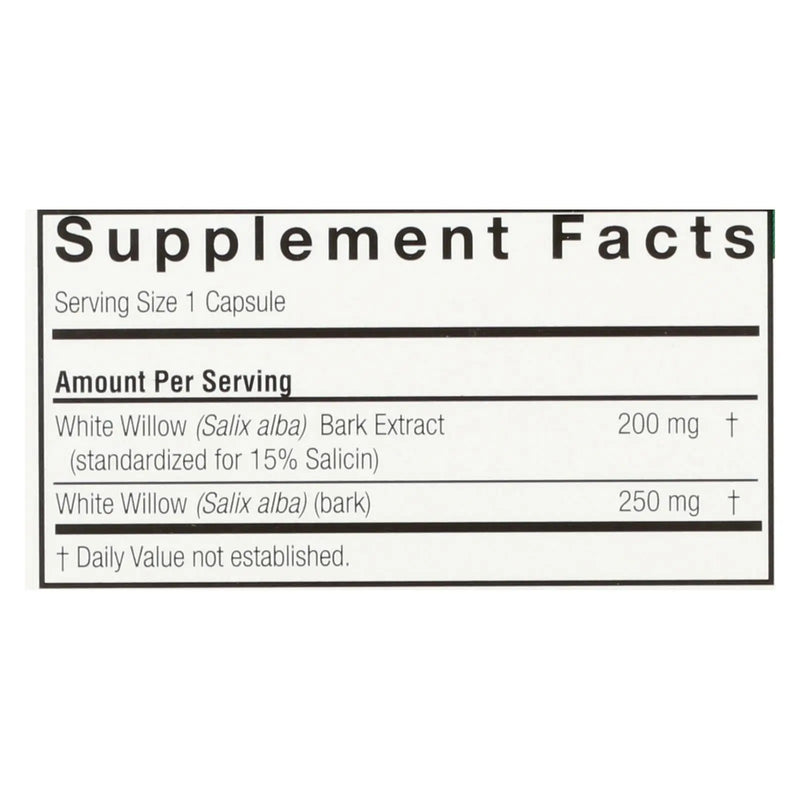 Nature's Answer - White Willow Bark Standardized - 60 Vcaps Nature's Answer