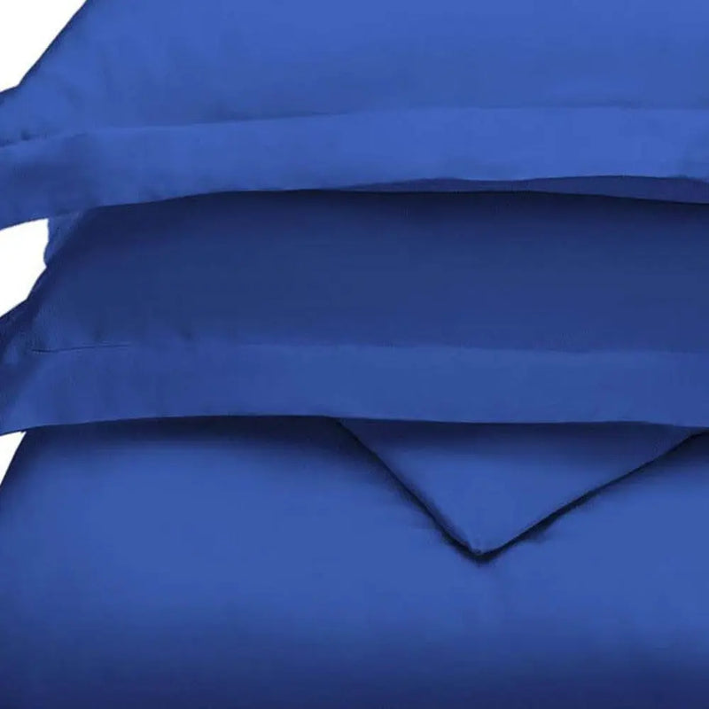 Navy Blue Queen Cotton Blend Washable Duvet Cover Set Homeroots Bed & Bath
