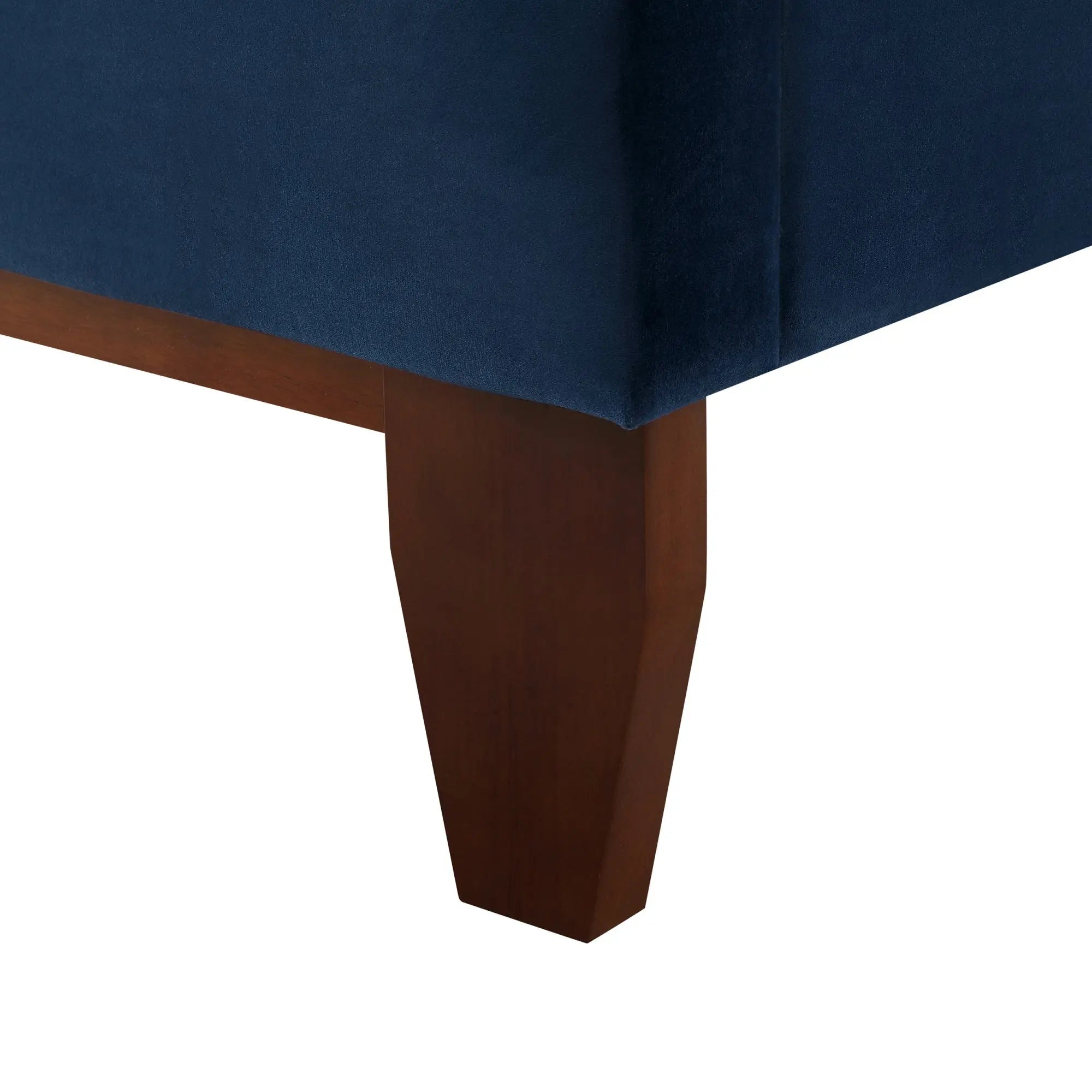 Navy Blue Solid Wood Twin Tufted Upholstered Velvet Bed Homeroots Bed & Bath