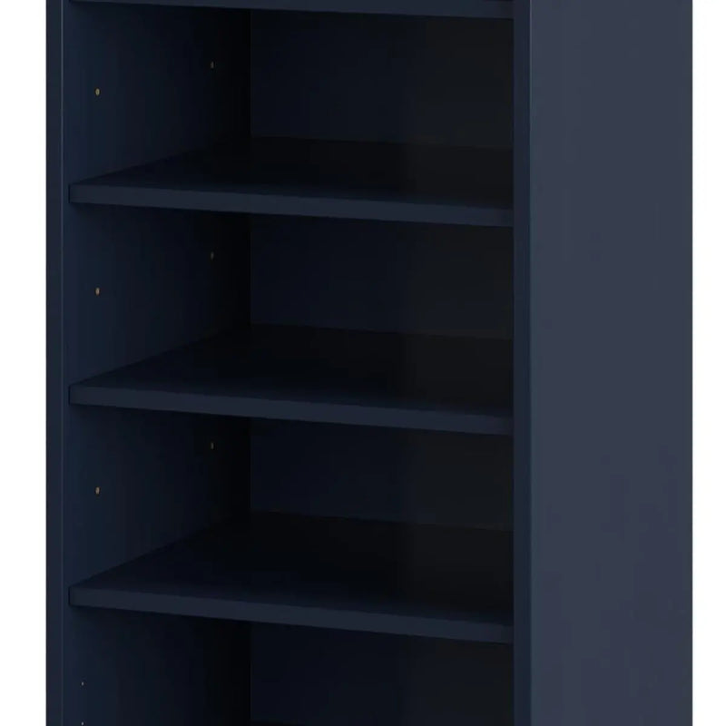 Navy Blue Ten Pair Solid WoodShoe Storage Cabinet Homeroots Organization