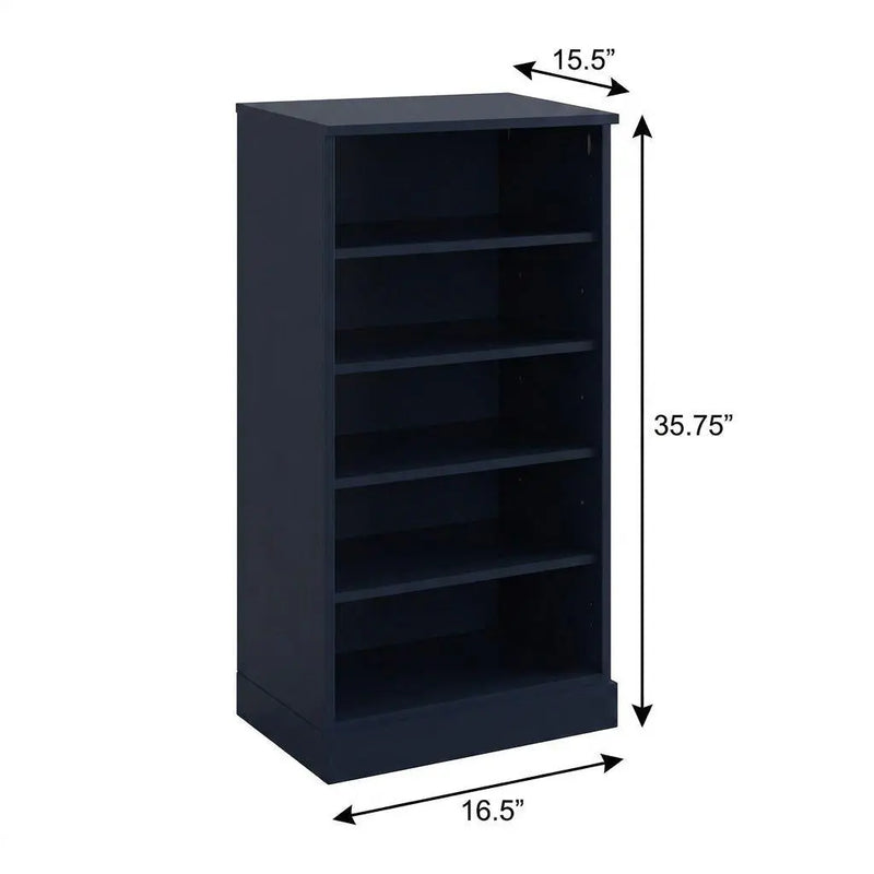 Navy Blue Ten Pair Solid WoodShoe Storage Cabinet Homeroots Organization