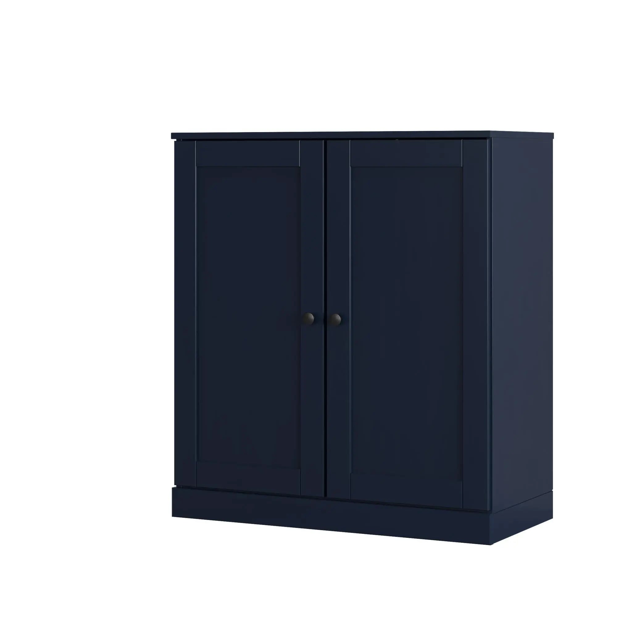 Navy Blue Twenty Pair Solid WoodShoe Storage Cabinet Homeroots Organization