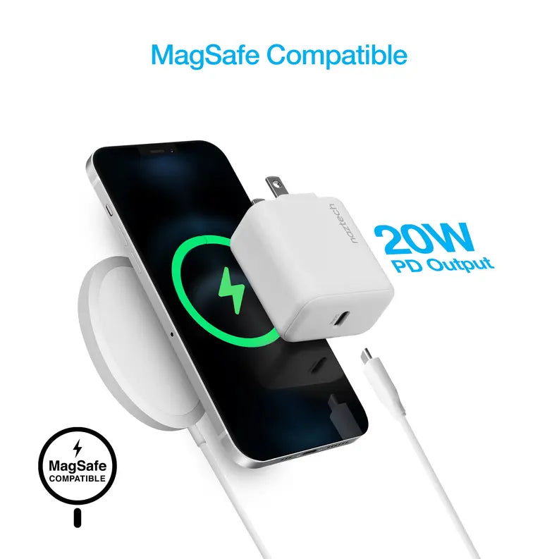 Naztech 20W PD Wall Charger + USB-C to Lightning 4ft Cbl WHT Naztech