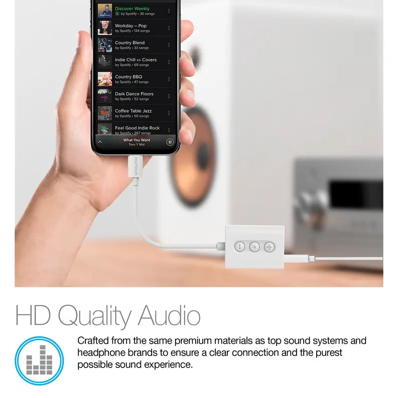 Naztech MFI Lightning to 3.5mm Audio + Charging Adapter White Naztech