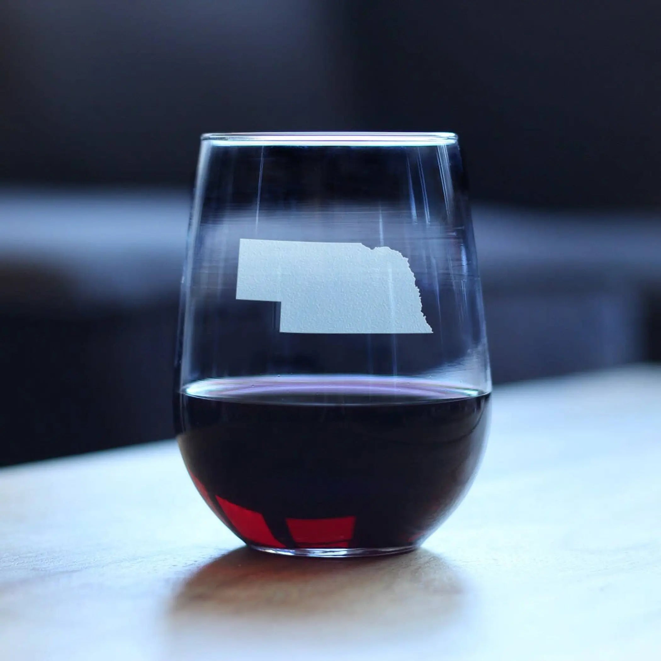 Nebraska Outline Stemless Wine Glass - Nebraskans Gifts Bevvee