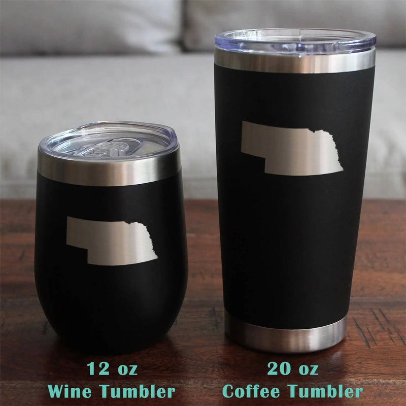 Nebraska Outline Stemless Wine Glass - Nebraskans Gifts Bevvee