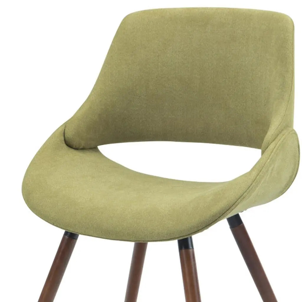 Neon Green and Natural Solid Wood Dining Parsons Chair Homeroots Kitchen & Dining