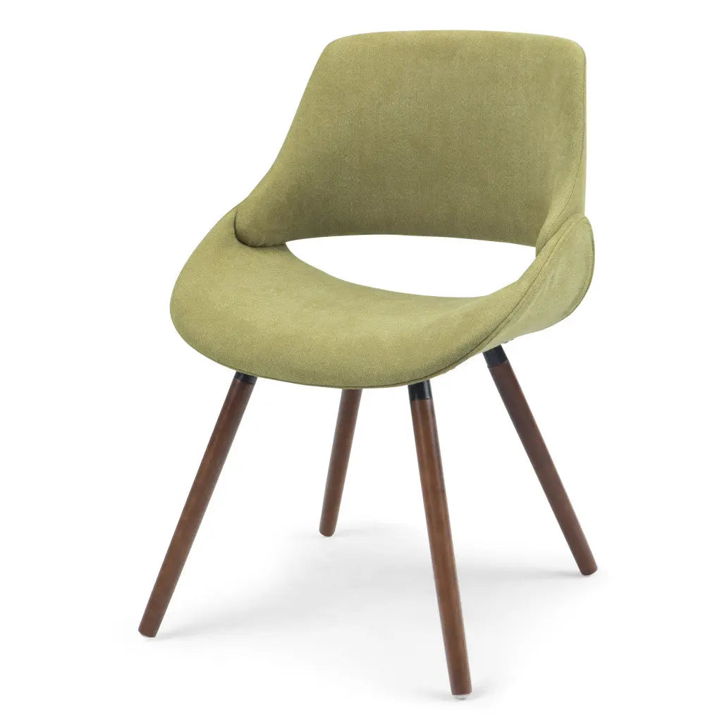 Neon Green and Natural Solid Wood Dining Parsons Chair Homeroots Kitchen & Dining