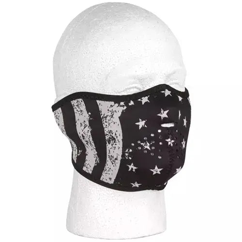 Neoprene Thermal Half Mask - B & W Vintage Flag Fox Outdoor