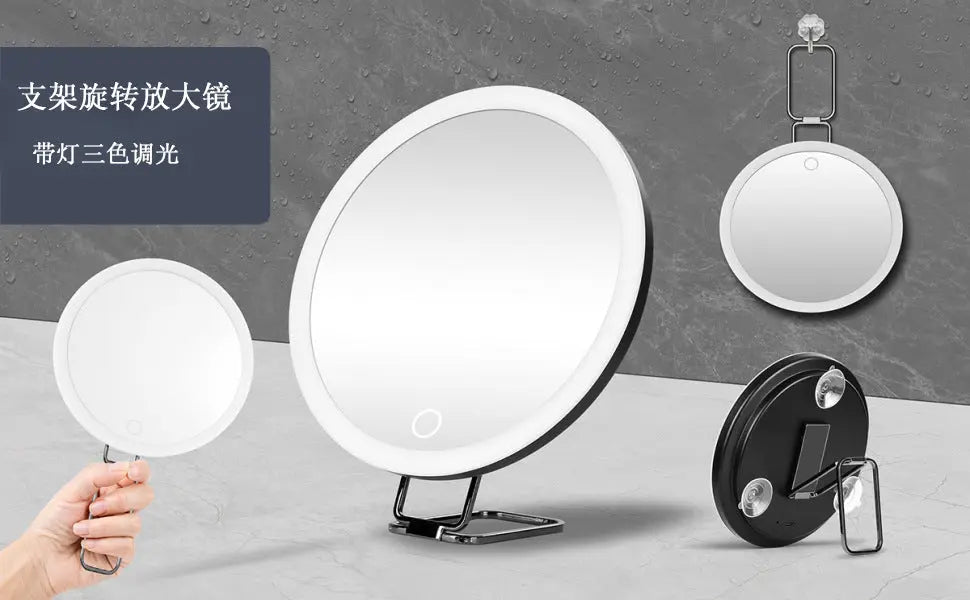 New 30 times magnification makeup mirror charging led light with lamp 360 degree bracket with lamp mirror 3 suction cup 10X20X GreatEagleInc