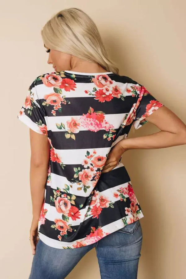New Journeys Striped and Floral Tee Stay Warm in Style