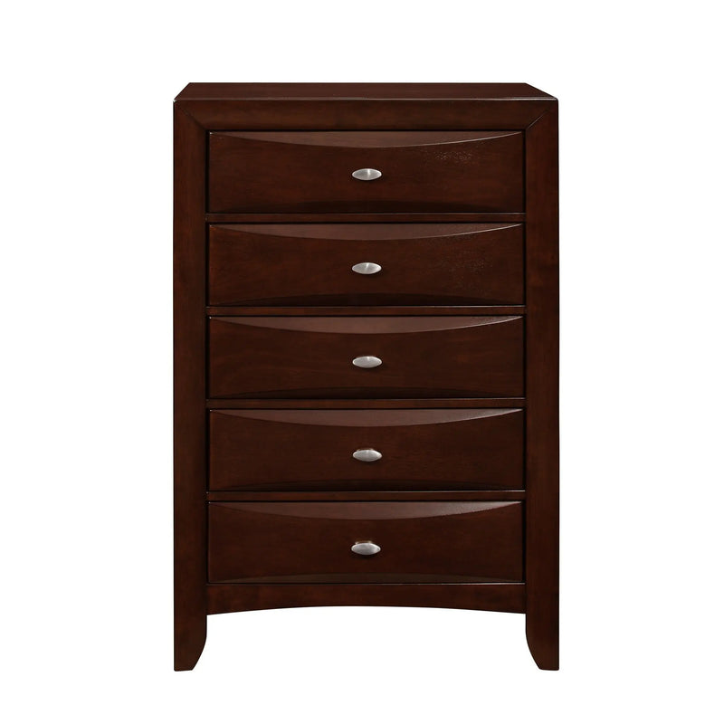 New Merlot Chest With 5 Chambared Drawer Homeroots Bed & Bath