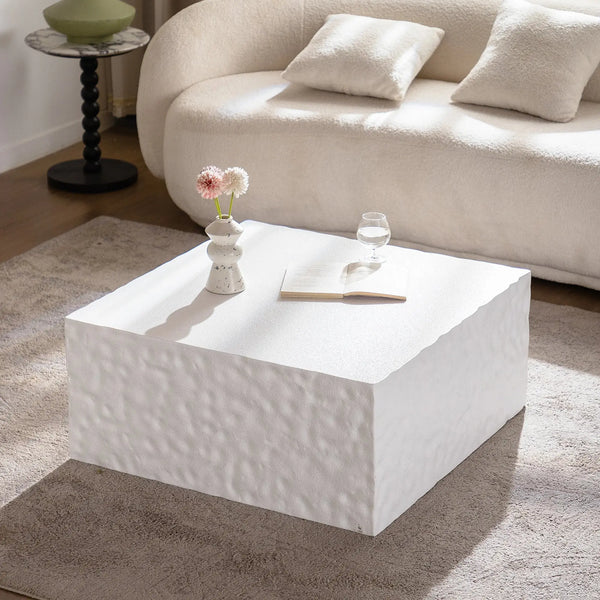New Modern Farmhouse Rustic Living Room Coffee Table Italian Designer High-end Feel Square Side Table Easy to Clean Wood GreatEagleInc