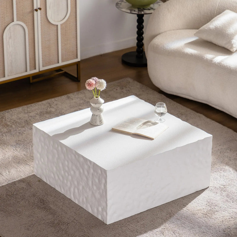 New Modern Farmhouse Rustic Living Room Coffee Table Italian Designer High-end Feel Square Side Table Easy to Clean Wood GreatEagleInc
