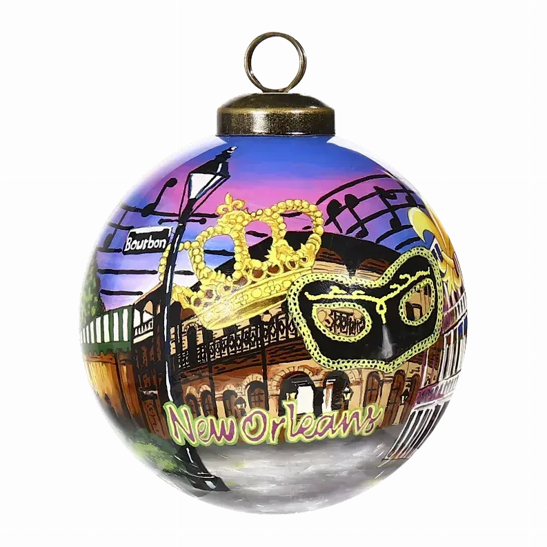 New Orleans Hand Painted Glass Ornament Inner Beauty Gifts
