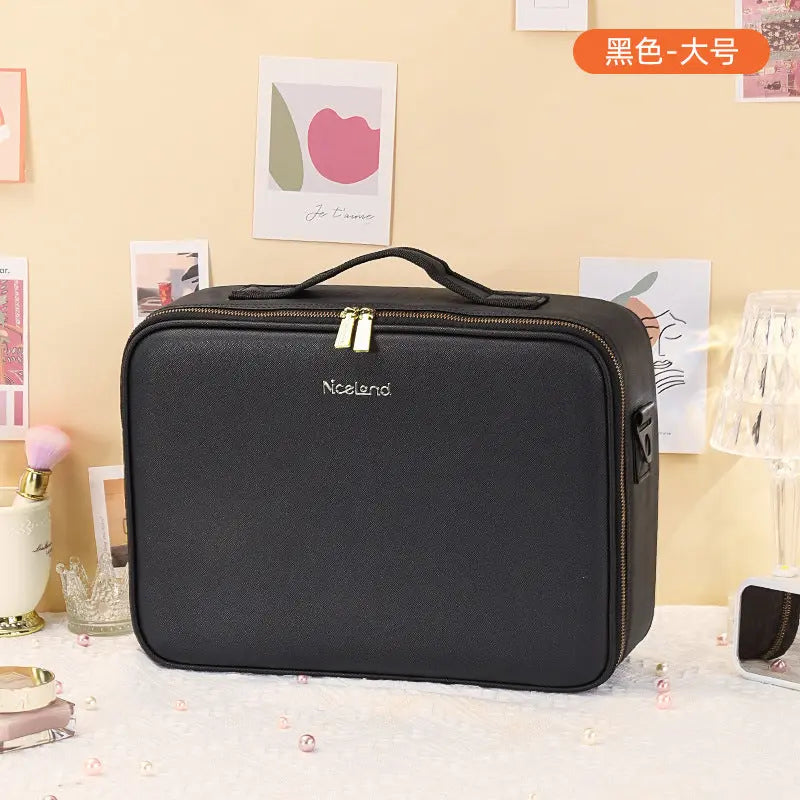 New Style Cosmetic Bag with Light and Mirror Led Light Rechargeable Portable Travel Makeup Cosmetics Cosmetics Bag Ins Style GreatEagleInc
