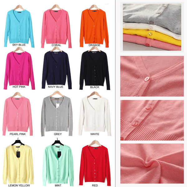 New Year Cardigans Long Sleeves Button Down Style Vista Shops