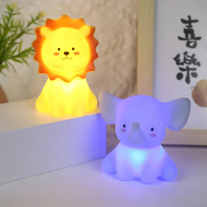 New cartoon little lion night light baby elephant shape stall supply toys LED children's bedside lamp small gifts GreatEagleInc