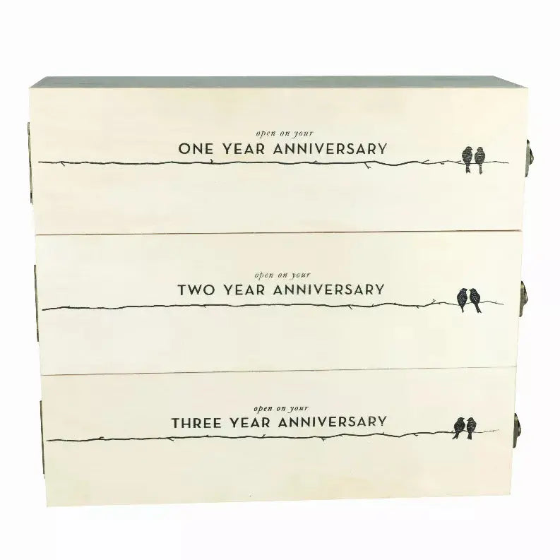 Newlywed'S Anniversary Wooden Wine Box By Twine True Brands