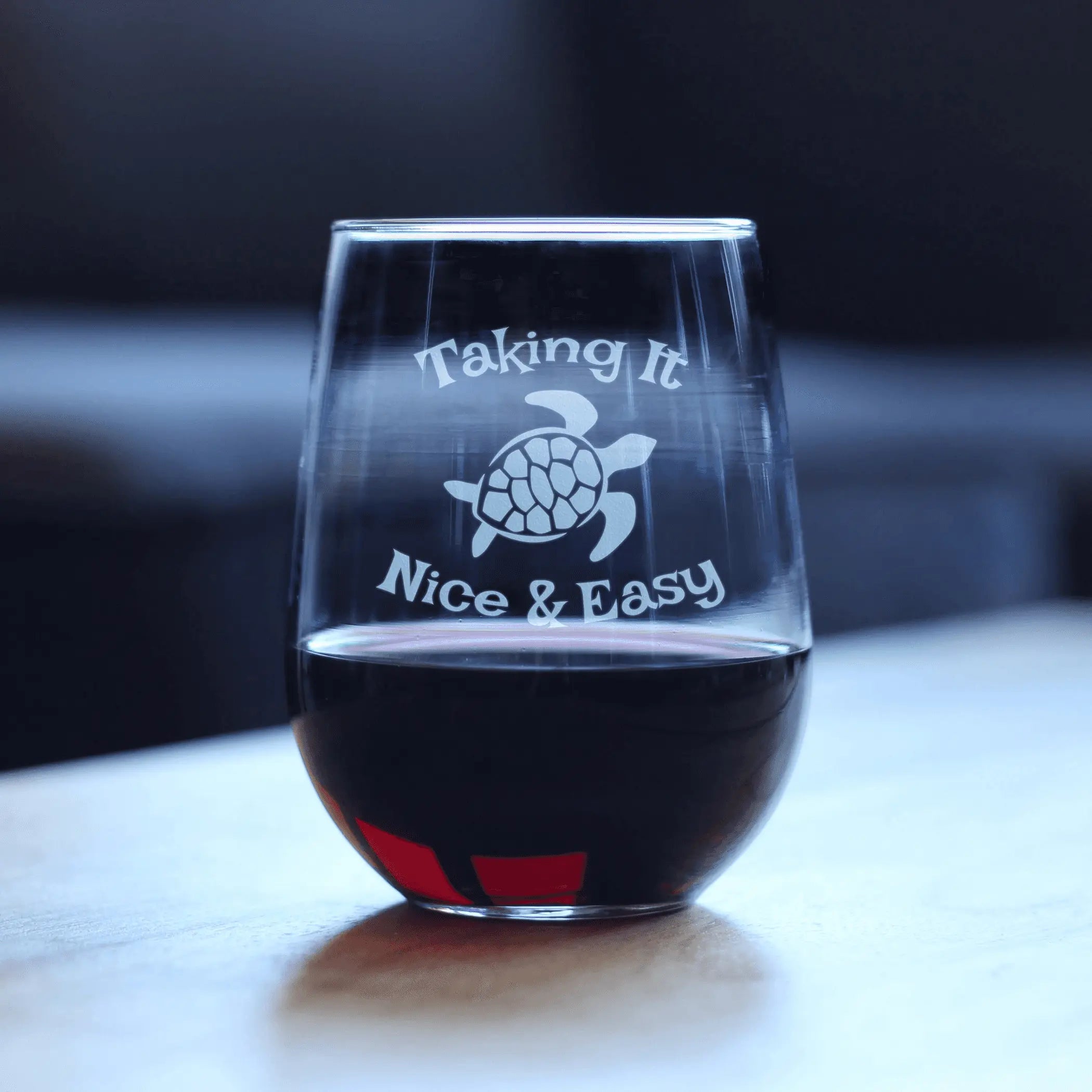 Nice and Easy Turtle Stemless Wine Glass - Beach Gifts Bevvee