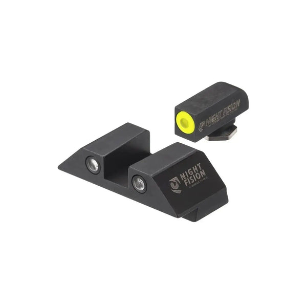 Night Fision Tritium Night Sights For Glock 42/43/43x Yellow Tritium Front Ring/square Tritium Black NIGHTFISION