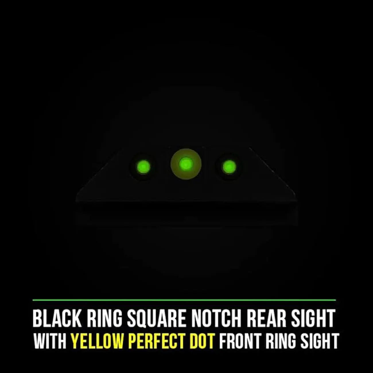 Night Fision Tritium Night Sights For Glock 42/43/43x Yellow Tritium Front Ring/square Tritium Black NIGHTFISION