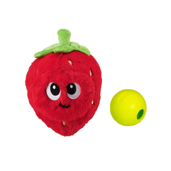 Nina Ottosson Fruity Findz Strawberry TNT Interactive Plush Dog Puzzle Toy Red Nina Ottosson