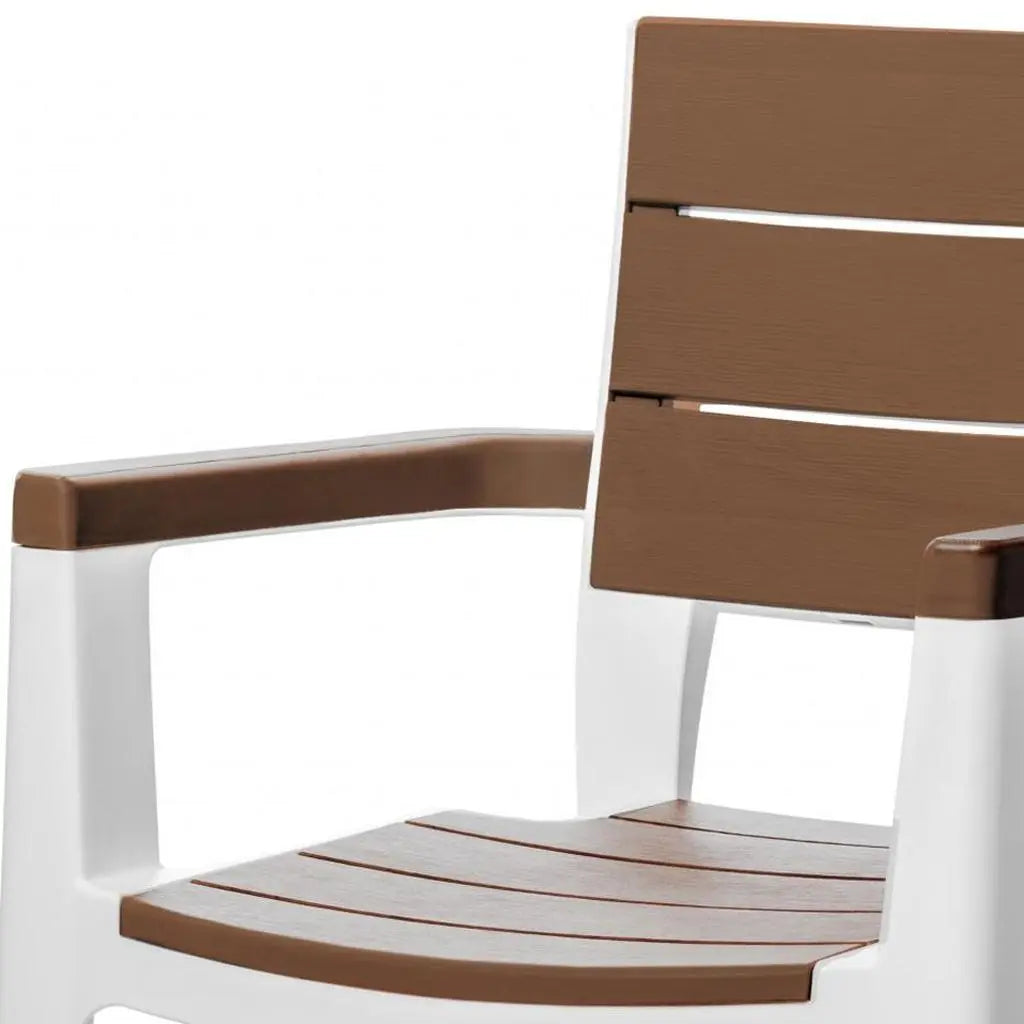 Nine Piece Brown Plastic Outdoor Patio Set With Table Homeroots Outdoor