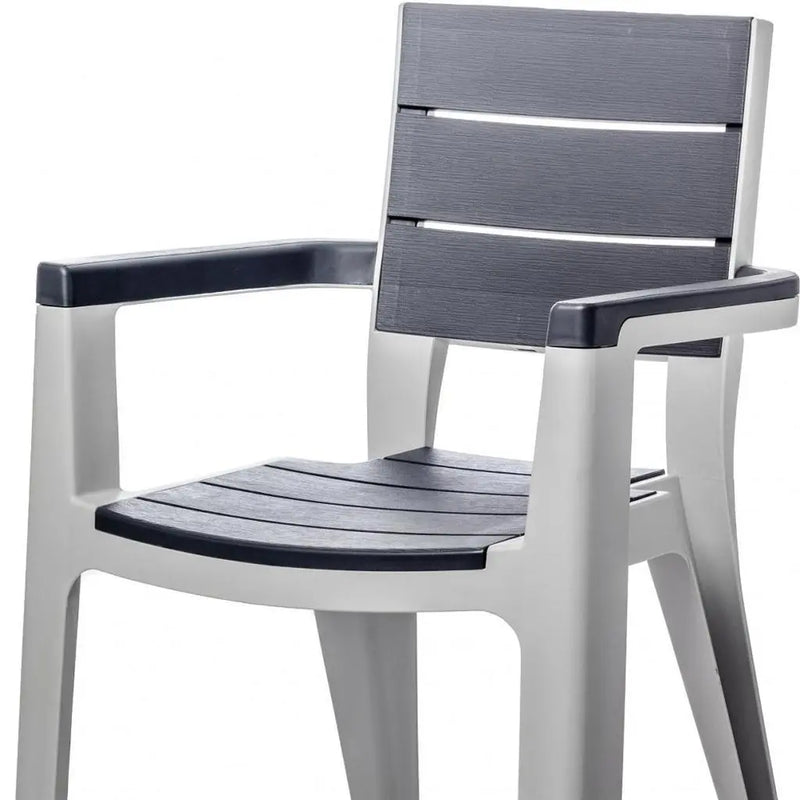 Nine Piece Gray Plastic Outdoor Patio Set With Table Homeroots Outdoor
