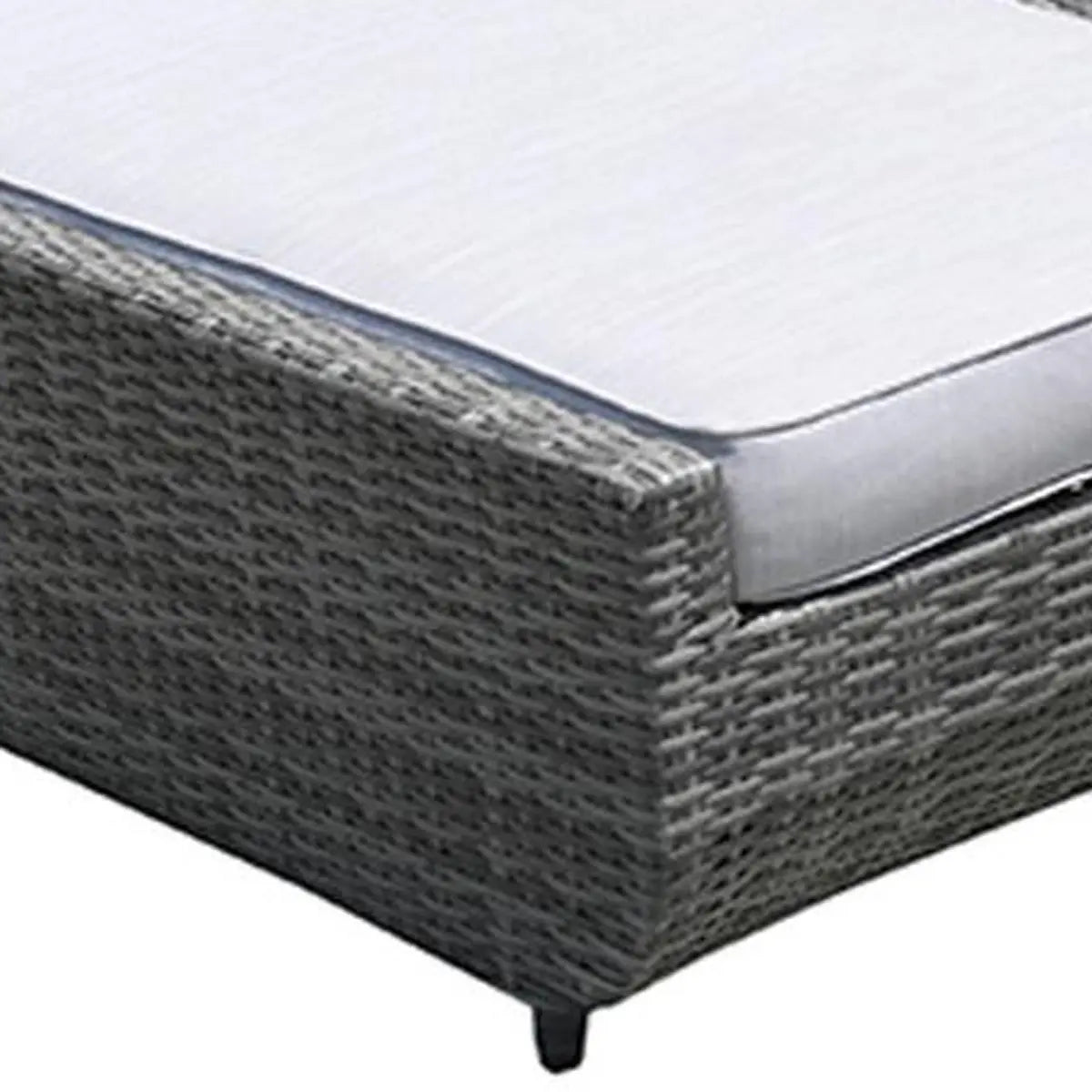 Nine Piece Outdoor Gray Wicker Multiple Chairs Seating Group Fire Pit Included with Gray Cushions Homeroots Outdoor