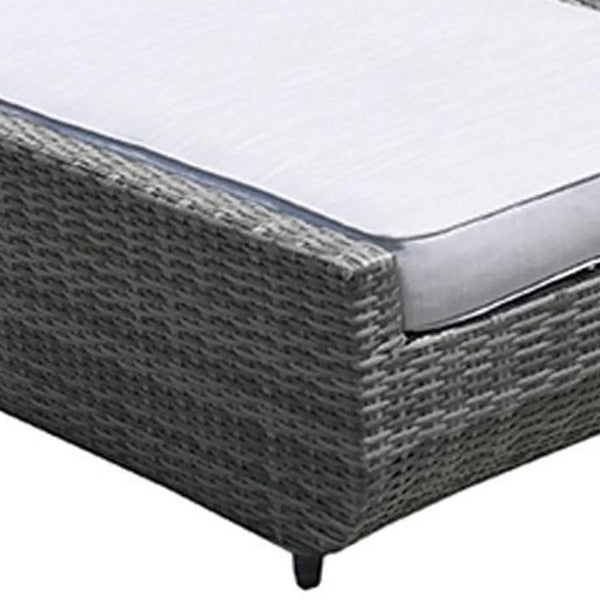Nine Piece Outdoor Gray Wicker Multiple Chairs Seating Group Fire Pit Included with Gray Cushions Homeroots Outdoor