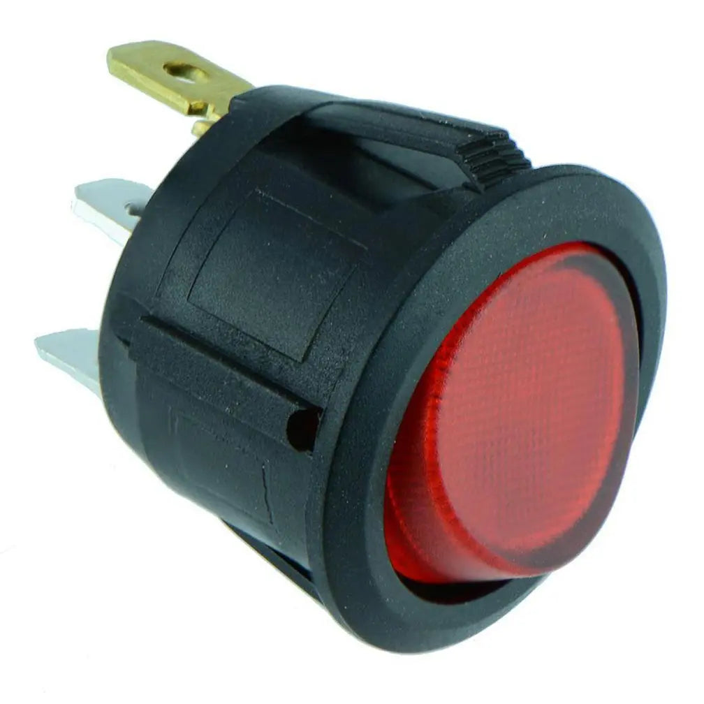 Nippon Round Rocker Switch With Red Led Illumination (10 Pack) Nippon