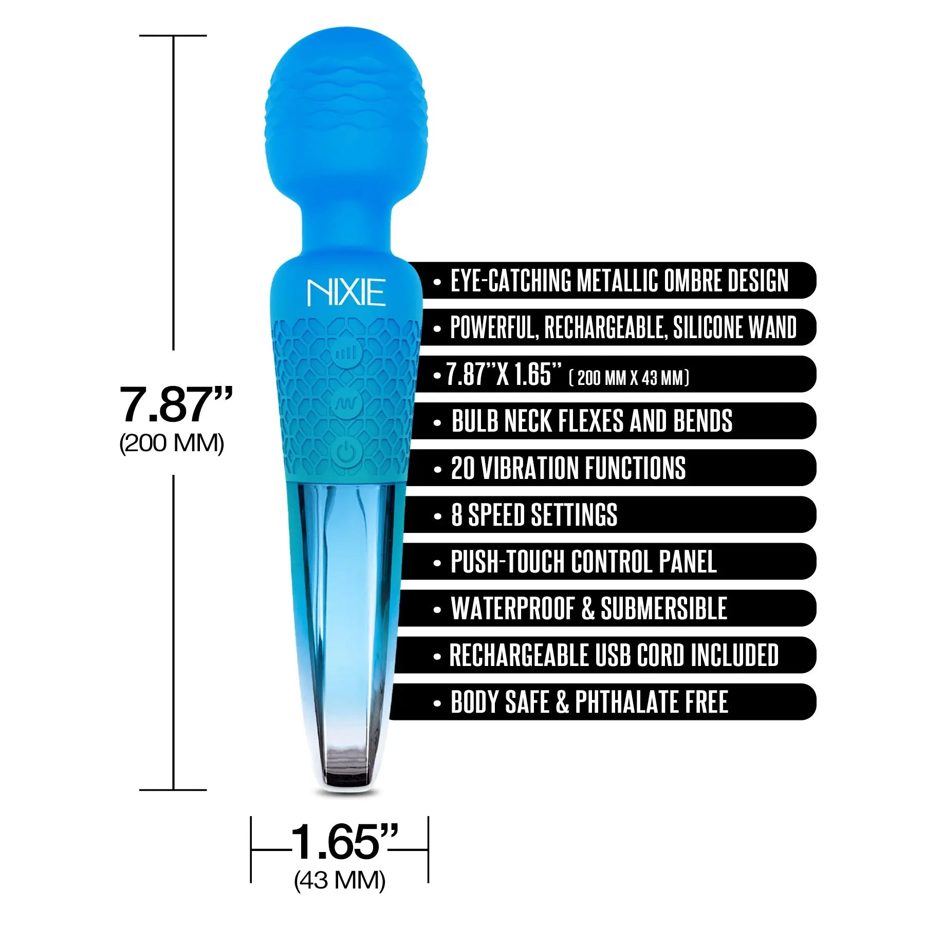 Nixie Rechargeable Wand Massager Global Novelties LLC