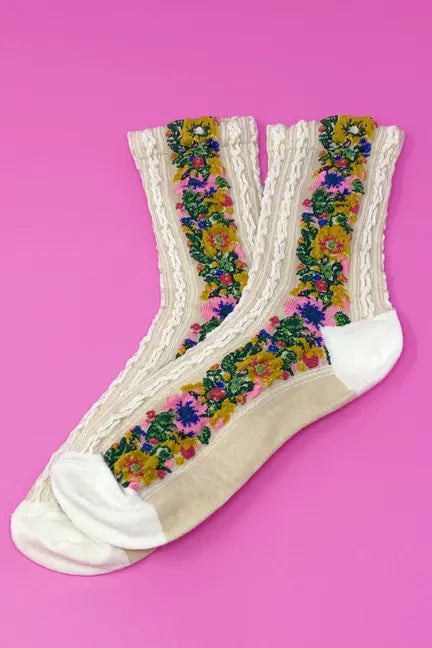 Noble Floral Beauty Socks Ellison+Young
