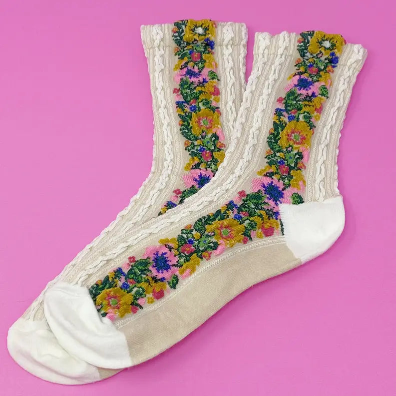 Noble Floral Beauty Socks Ellison+Young