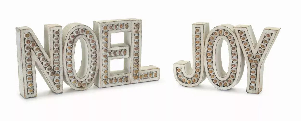 Noel and Joy (Set of 2) 4.5"H Resin Melrose Intl.