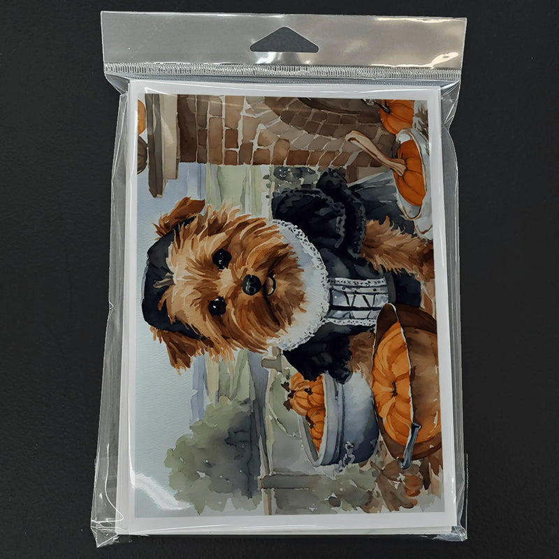 Norfolk Terrier Fall Kitchen Pumpkins Greeting Cards Pack of 8 Caroline's Treasures