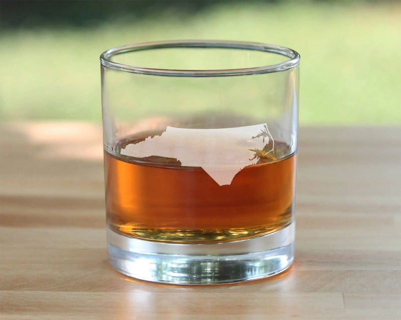 North Carolina Whiskey Rocks Glass - North Carolinians Gifts Bevvee