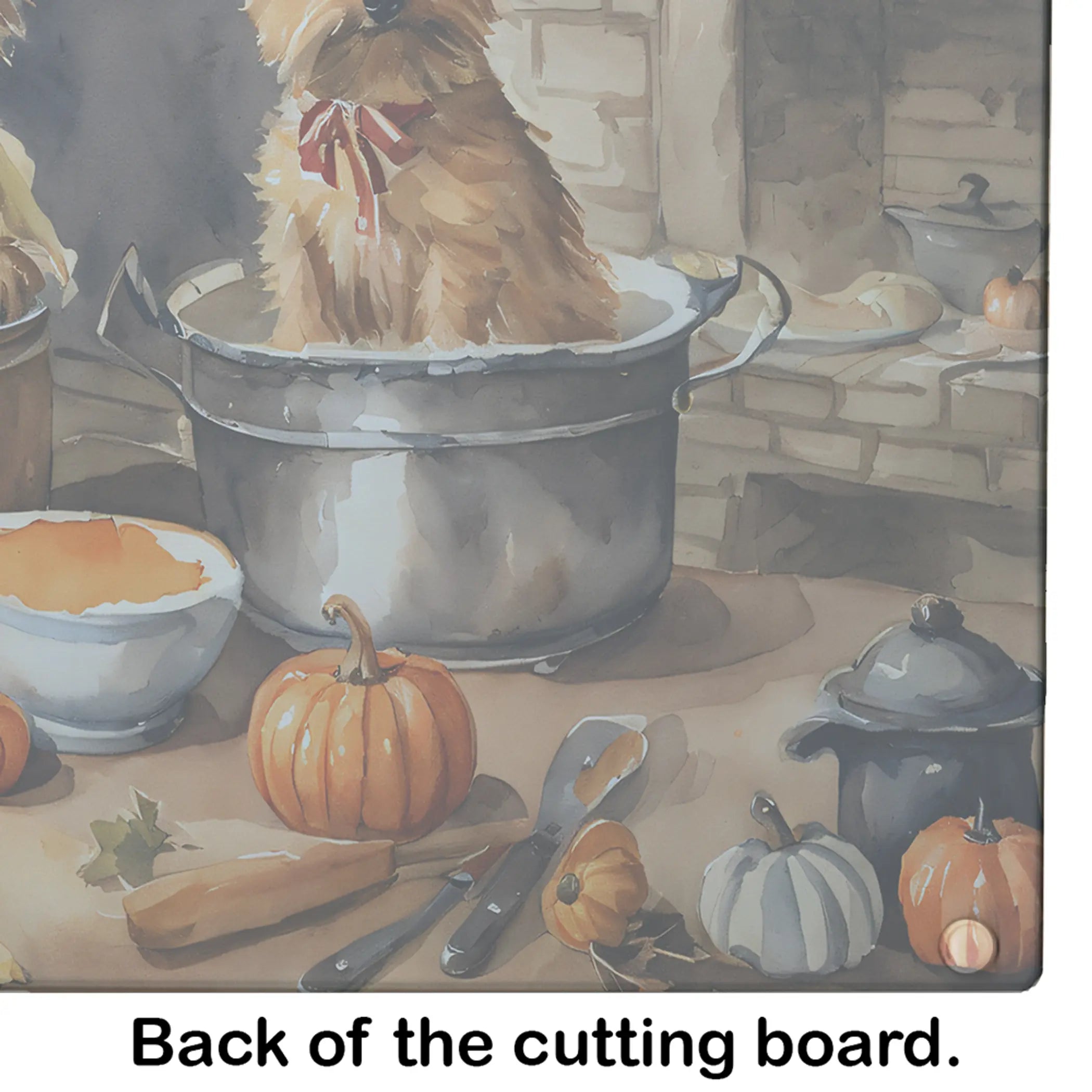 Norwich Terrier Fall Kitchen Pumpkins Glass Cutting Board Caroline's Treasures