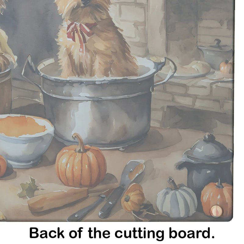 Norwich Terrier Fall Kitchen Pumpkins Glass Cutting Board Caroline's Treasures