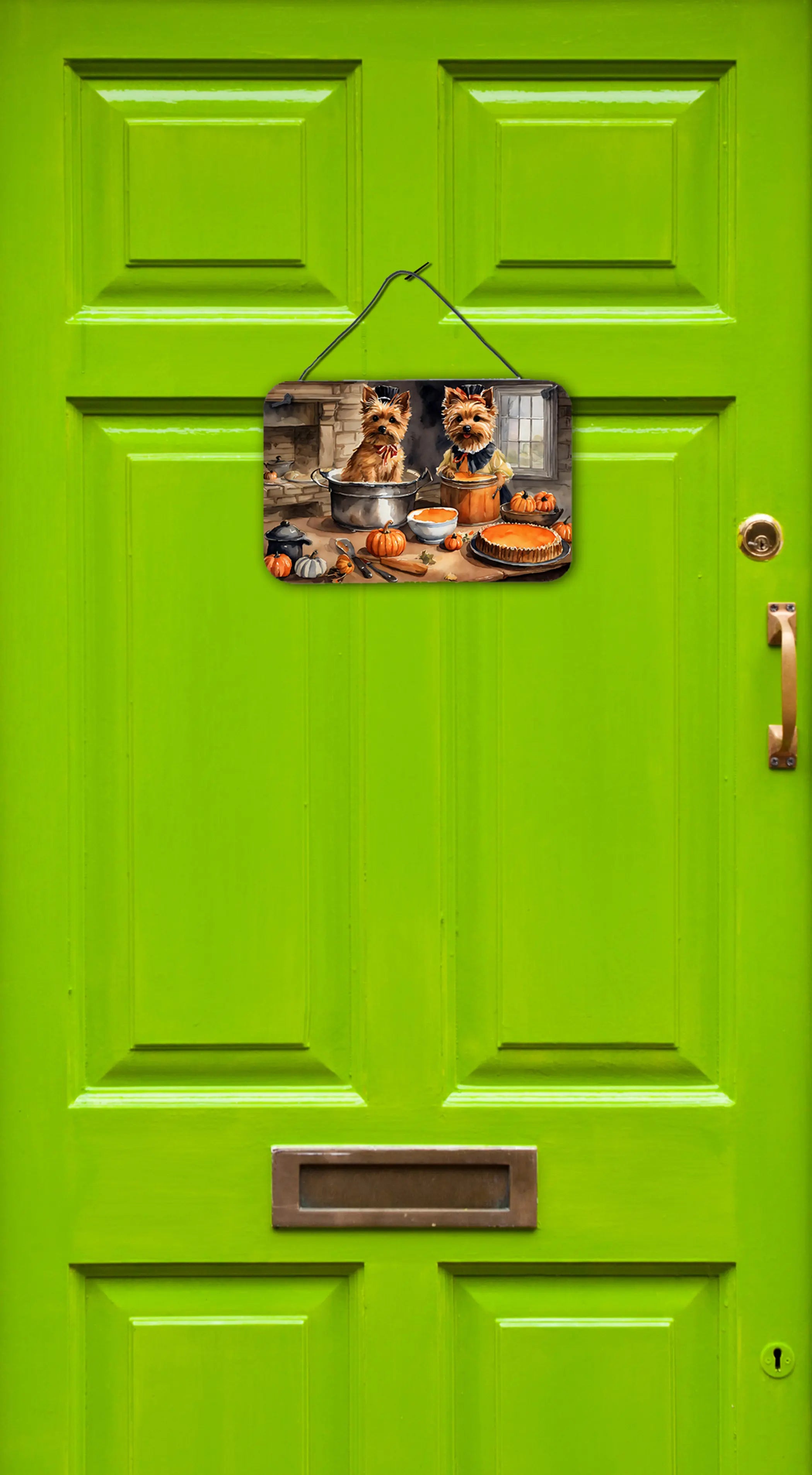 Norwich Terrier Fall Kitchen Pumpkins Wall or Door Hanging Prints Caroline's Treasures