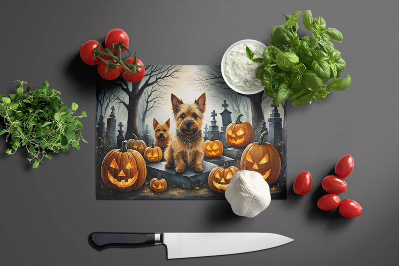 Norwich Terrier Spooky Halloween Glass Cutting Board Caroline's Treasures