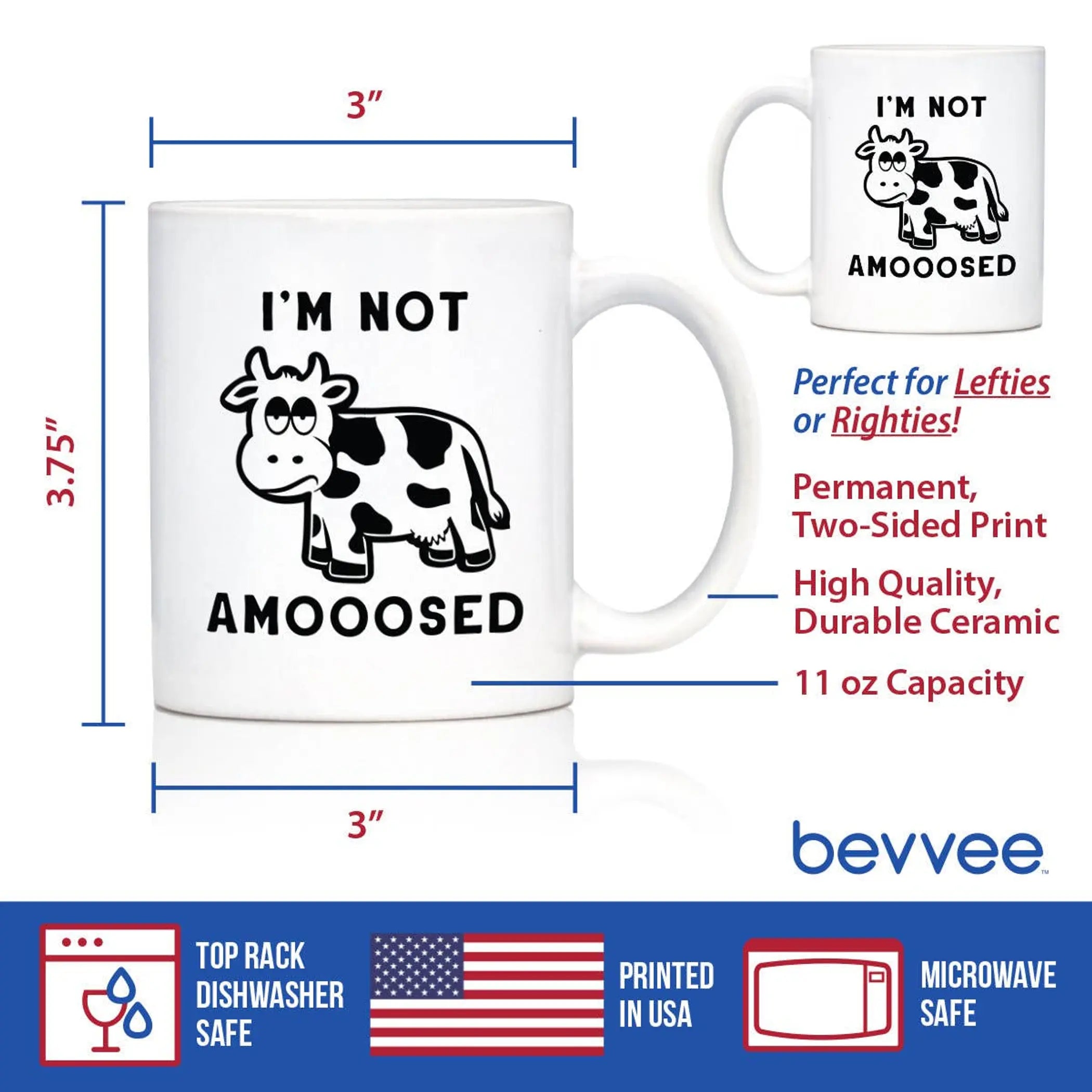 Not Amoosed Coffee Mug - Cow Gifts and Decor Bevvee