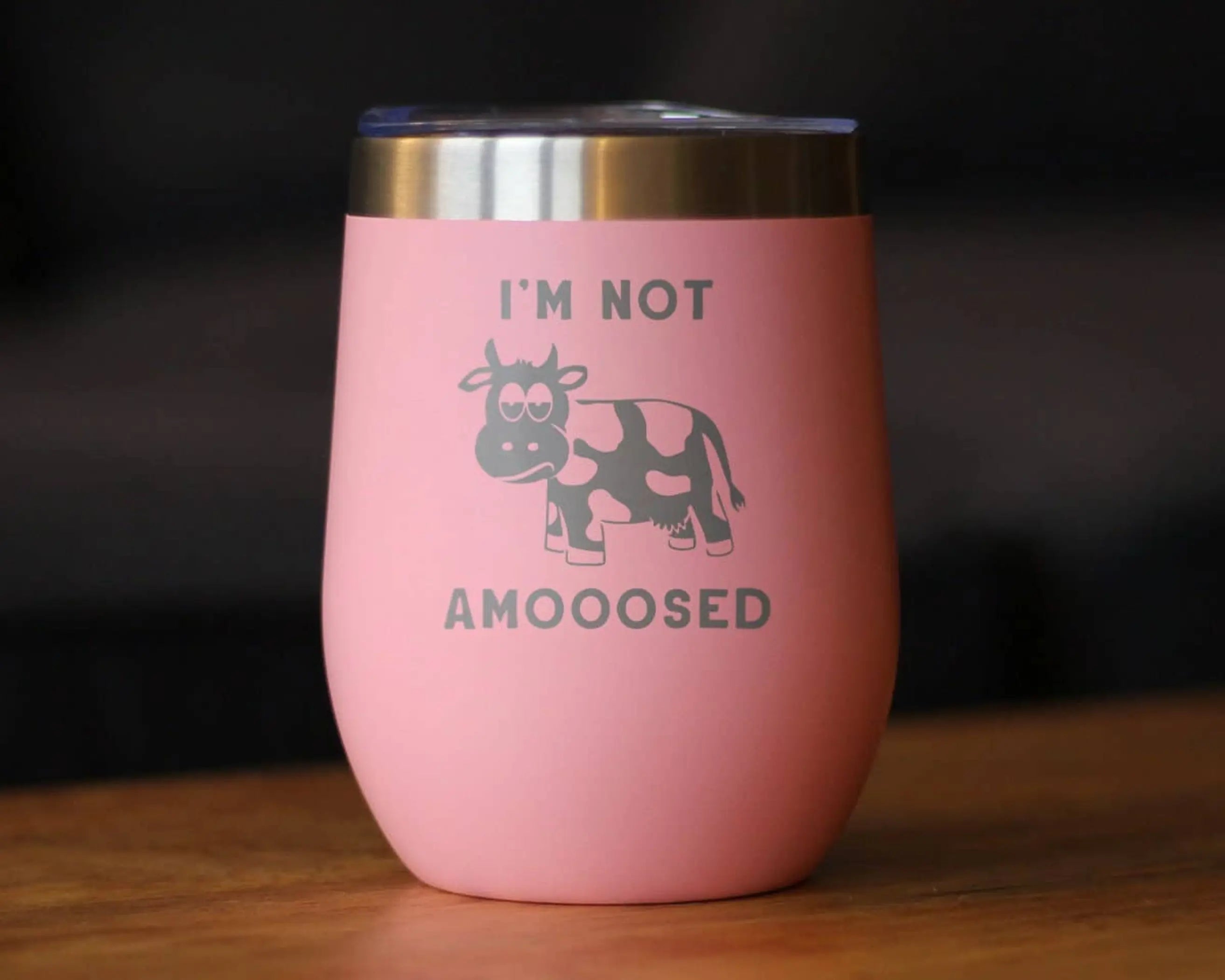 Not Amoosed Insulated Wine Tumbler - Cow Gifts and Decor Bevvee
